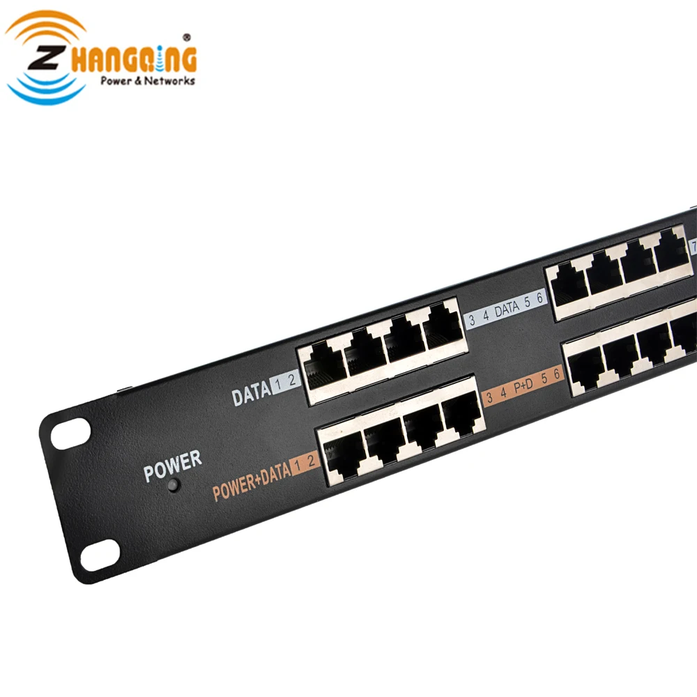 16 Port Passive POE Injector 100Mbps Power Over Ethernet PoE Patch Panel for CCTV Security IP Camera, IP Phone