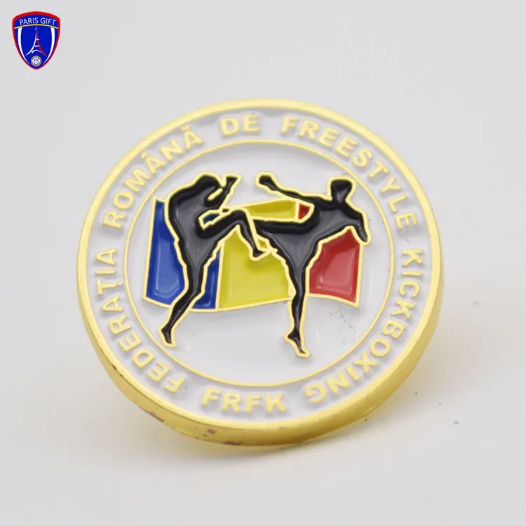 wholesale custom taekwondo metal award lapel pins soft enamel pin for souvenir gifts