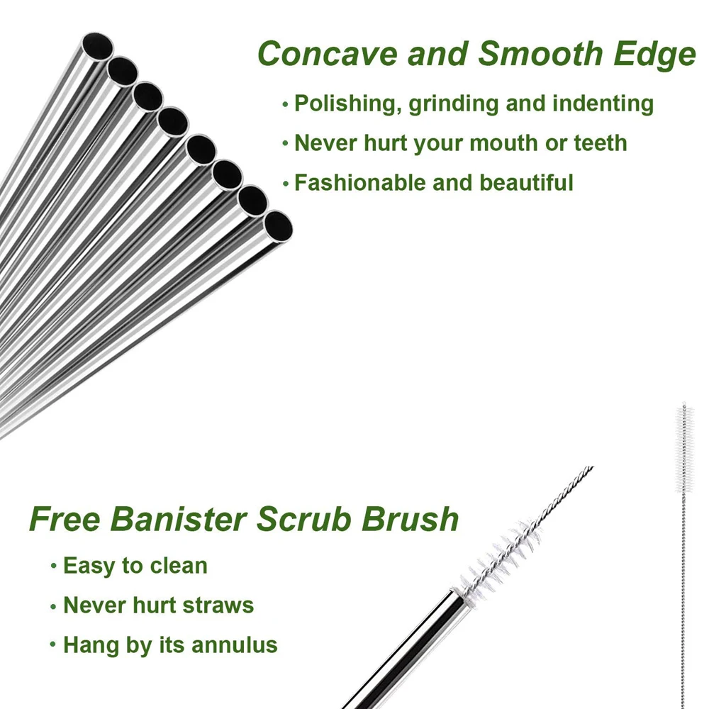 Amazon Top Seller 2018 Eco-friendly Barware Stainless Steel Silver Straw