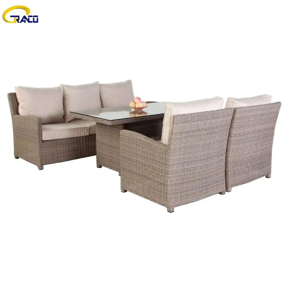 China factory garden patio wicker sofa set luxury outdoor furniture