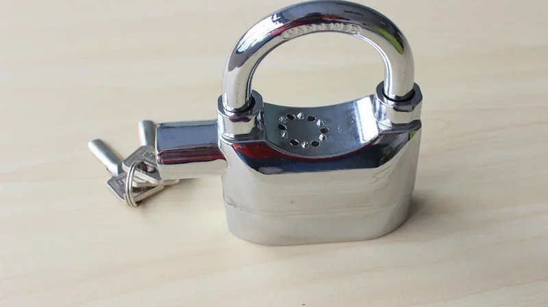 ALARMED LOCK SIREN PADLOCK MOTORBIKE ALARM LOCK BIKE SHED GARAGE GATES SECURITY