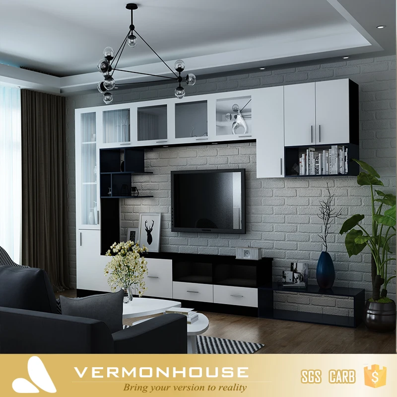 2021 Hangzhou VERMONT European Style Wooden TV Cabinet, Living Room Simple TV Stand Wooden Furniture