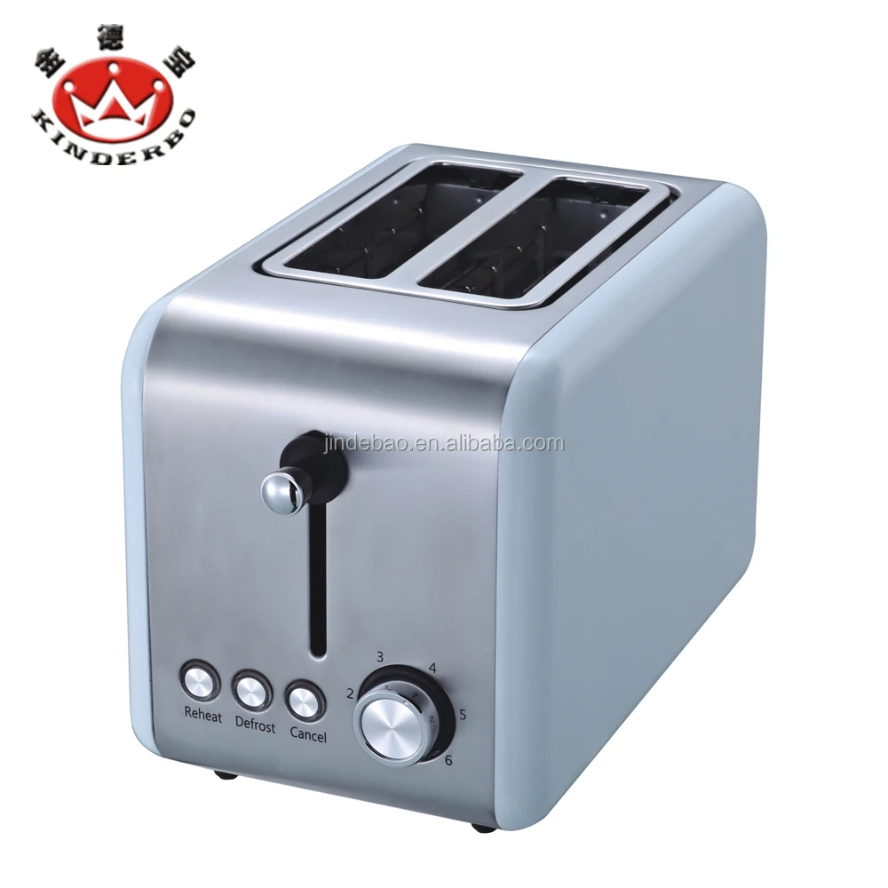 850W Stainless Steel 2 Slice Wide Slot Bread Toaster