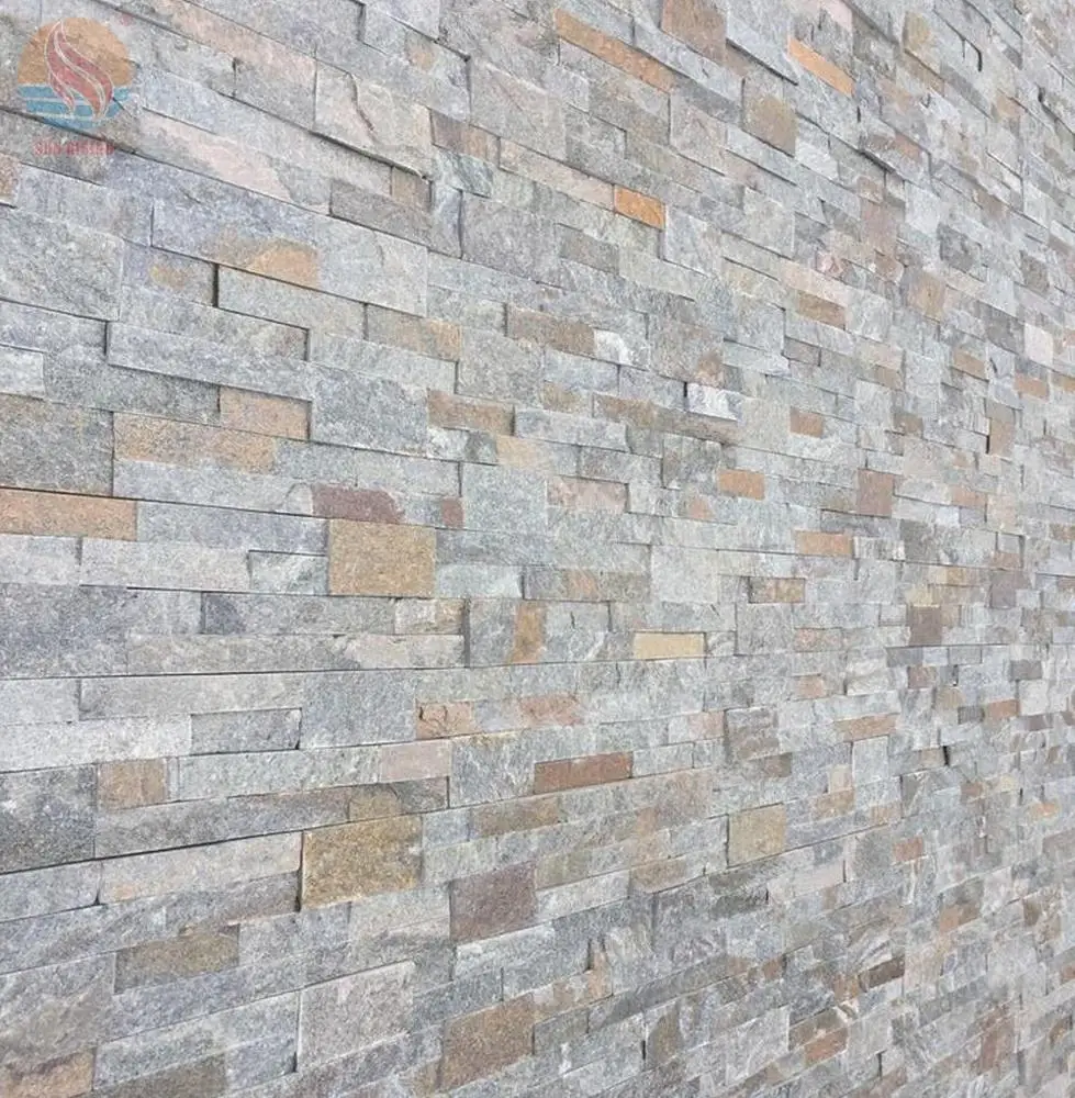 Прямая Заводская поставка каменная облицовочная плитка из кварцит для украшения стен