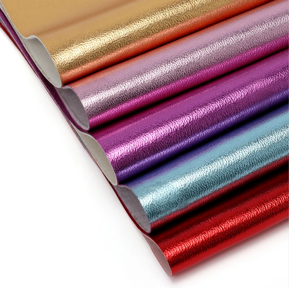 nonwoven backing good handing felling litchi grain metal pu synthetic leather for making bags