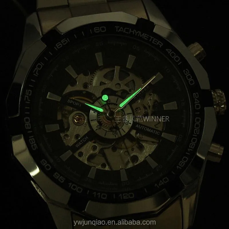 
Winner Brand Man Mechanical Watches Skeleton Stainless Steel Man Watch Automatic Movement 