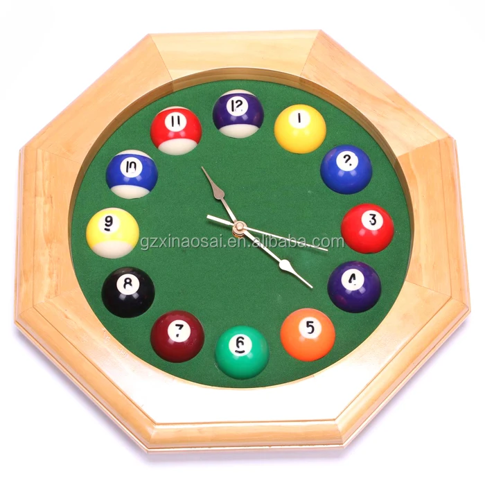 Cheap Wood High quality Pool Billiard ball clock