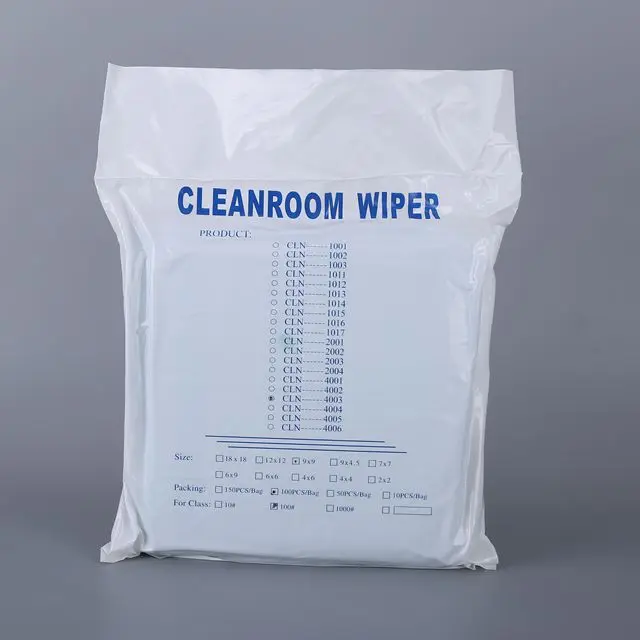 9 Inches Lint Free Industrial Use Cleanroom Polyester Wipes for Devices Cleaning