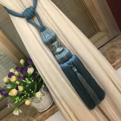 
Large Drapery Curtain Tie-Backs Twisted Rope Braided Tassels 