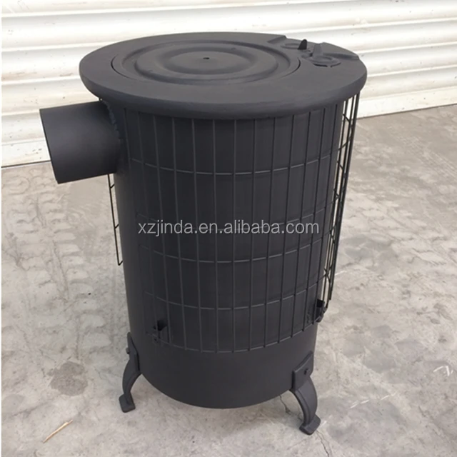 Wood burning stove outdoor kitchen large capacity charcoal fuel cook stove barrel garden stove