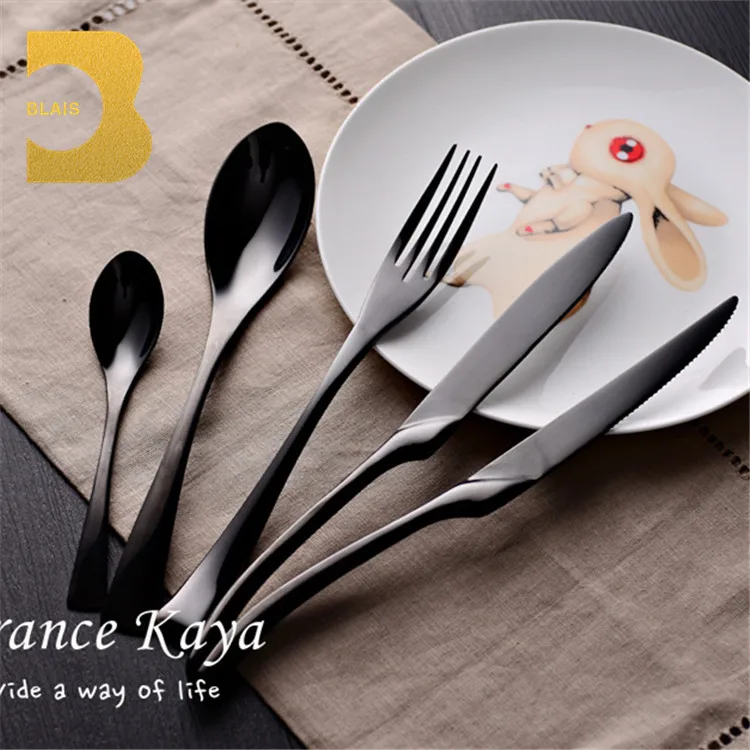 Wedding restaurant royal gold plated flatware set, elegant luxury 72pcs 18/10 stainless steel rose gold cutlery set