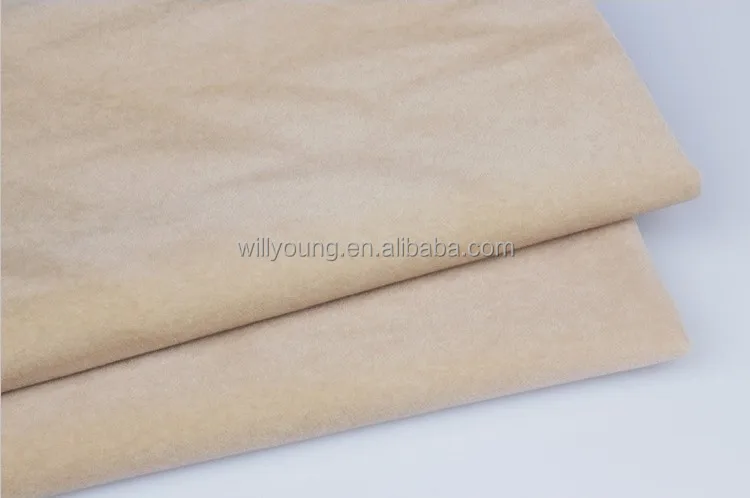 flocking fabric laminated cotton 150cm khaki color 100% nylon fur and cotton base tc fabric for sofa cushion car seat covers