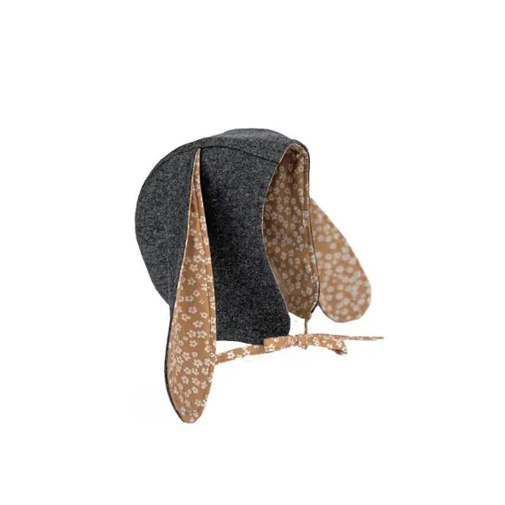 
New Arrives Fairy Tail Bunny Ear Linen Toddler Bonnets Winter Fall Animal Hat 