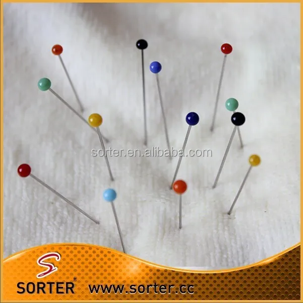 colorful 30 mm glass head pin