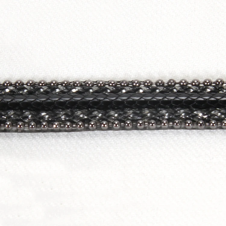 
Wholesale Black Accessories Plastic Beaded HotFix Transfer Trim with Accessories Beads Chain 