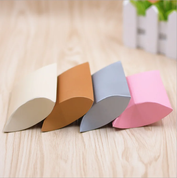Factory machine made Kraft custom pillow boxes mini paper box paper folding gift box