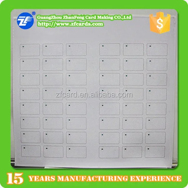 Низкая стоимость F08 близость ic пвх rfid инкрустация
