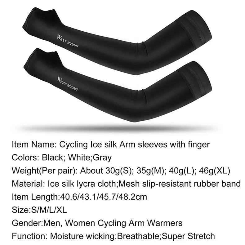  Велосипедные рукава WEST BIKING удобные эластичные сетчатые повязки из дышащей лайкры защита от УФ излучения