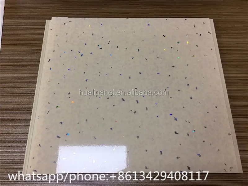 
UK market hot stamping sparkle surface plastic panel for wall and ceiling 