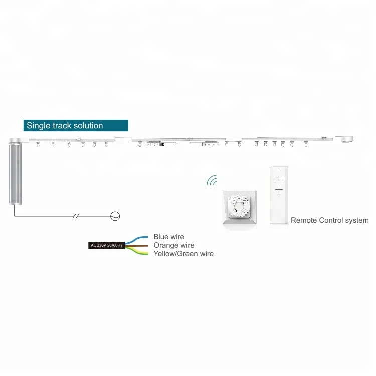 Custom length wifi easy fitting free connection electric automatic curtain rail tracks for window curtain