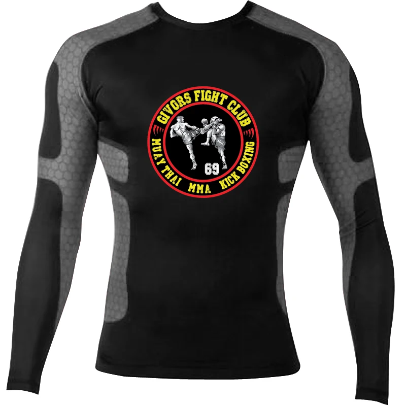 Custom Rashguard for Men Fight Club Boxing Bodybuilding Rash guard Printing Your Logo Quick Dry Fit Yoga Shirt Running Top