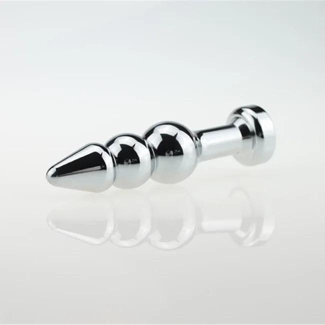 Women Sex Toy Stainless Spiral Metal Beads Anal Plug