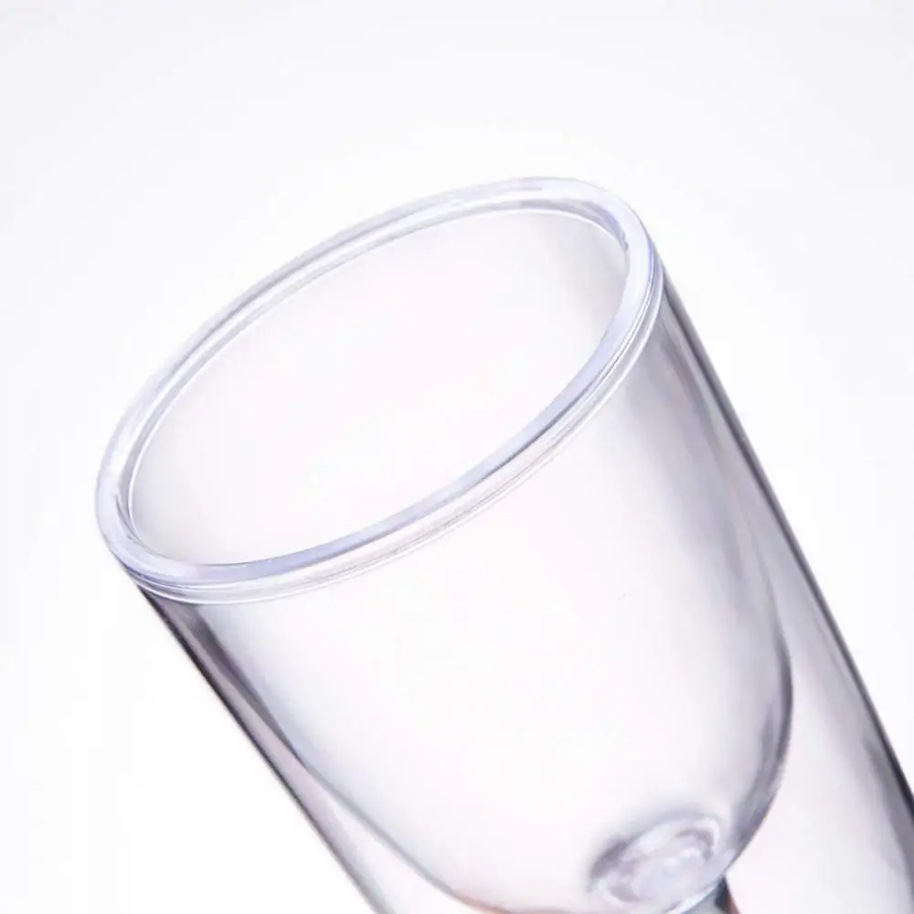 10oz double wall plastic Wine Tumbler glasses With Lid, clear gobelt wine tumbler