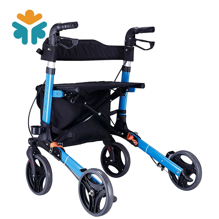 Cheap Light Weight Foldable Adult Aluminum Hospital Walking Frame Rollator