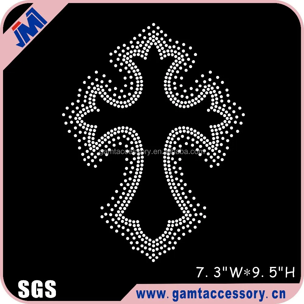Wholesale Cross Crystal Rhinestone Transfer Iron on designs