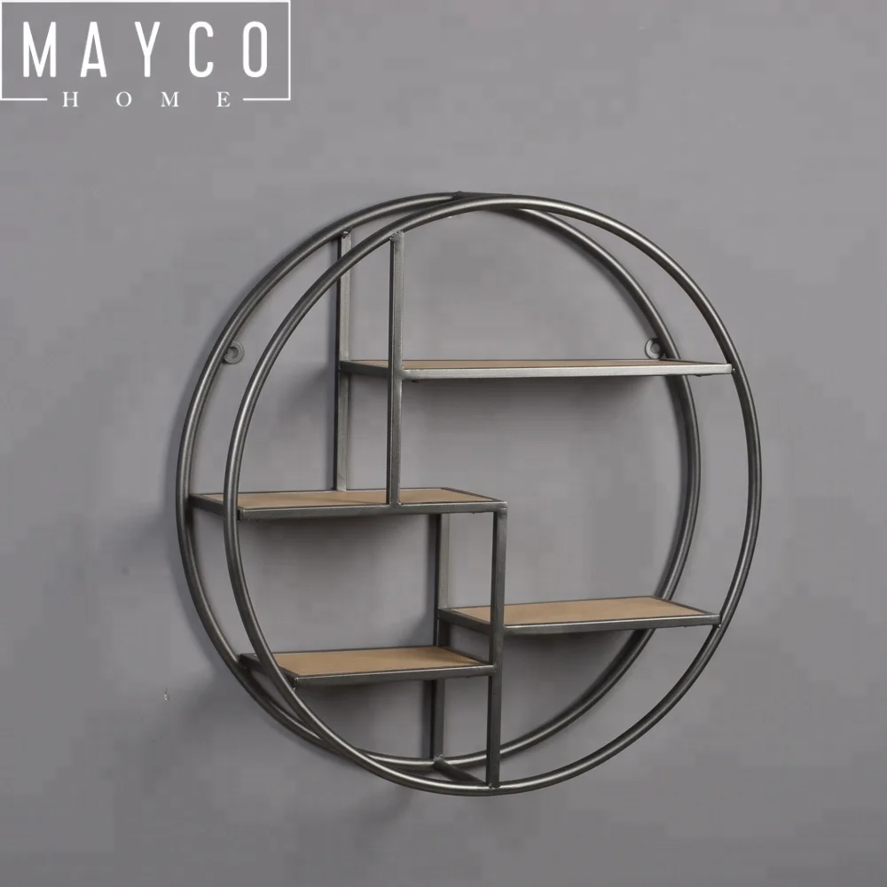 Mayco Industrial Decorative Floating Hanging Pipe 3-Tier Wall Mounted Book Shelf