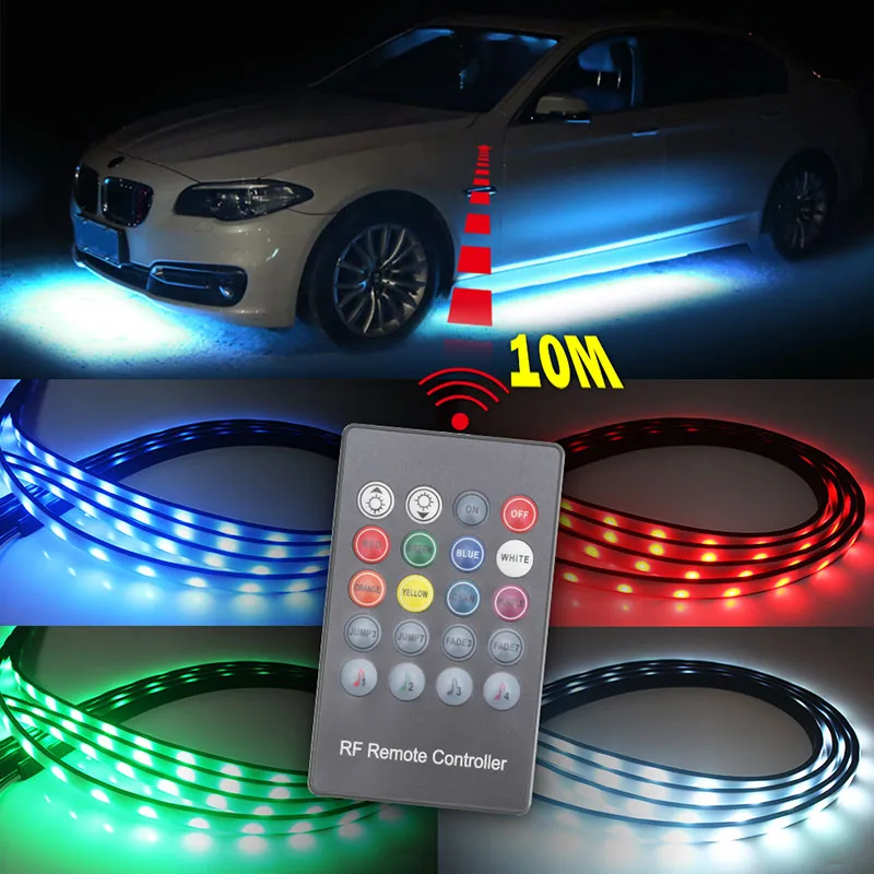 Xinfok APP Car Atmosphere lights 90*120 cm Under Car Underglow Chassis Light Kit With RF Remote Controller