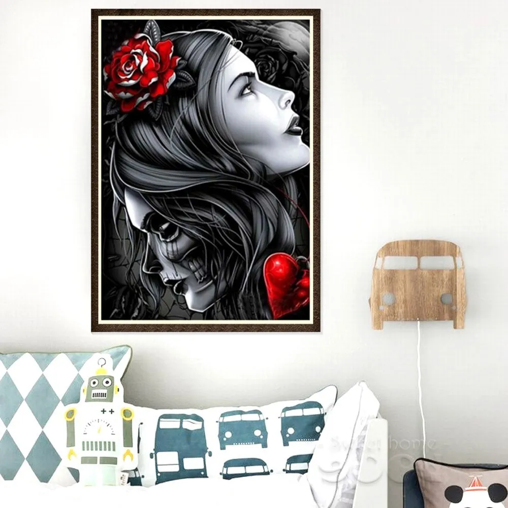 Hot Selling Dark girl Crush 5d diamond painting Living room bedroom Resin Multiple pattern sizes decorative hanging pictures