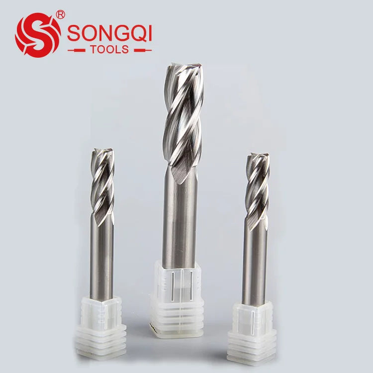 HSS Milling Cutter 2/3/4F M35 End Mill with Cobalt for Aluminum CNC Tooling System Cylindrical Shank 2/3/4flutes 50-100mm 1-25mm