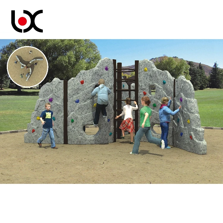 Anti-UV kindergarten plastic playground rock climbing wall