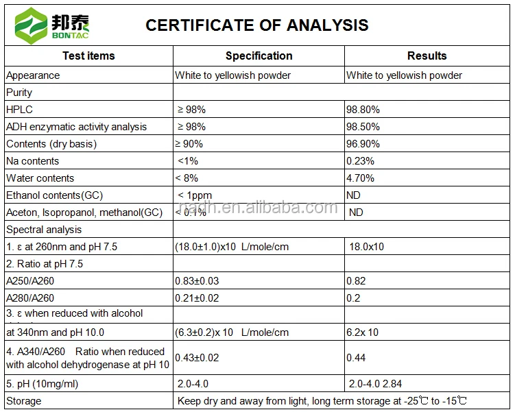 
NAD 98% Purity CAS#53-84-9 Nicotinamide Riboside related NAD 