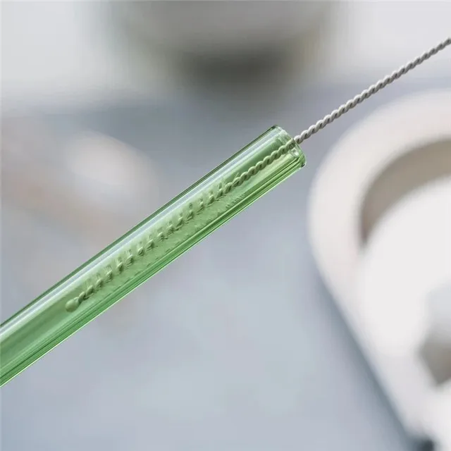 
Eco Friendly reusable Glass Drinking Straw Set for kids Environmental protection Bend straight straws with logo 