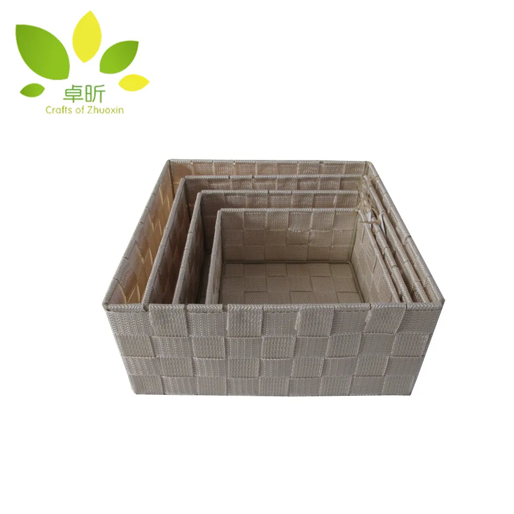 
wholesale pp braided basket with iron frame sundry storage directly factory supply 