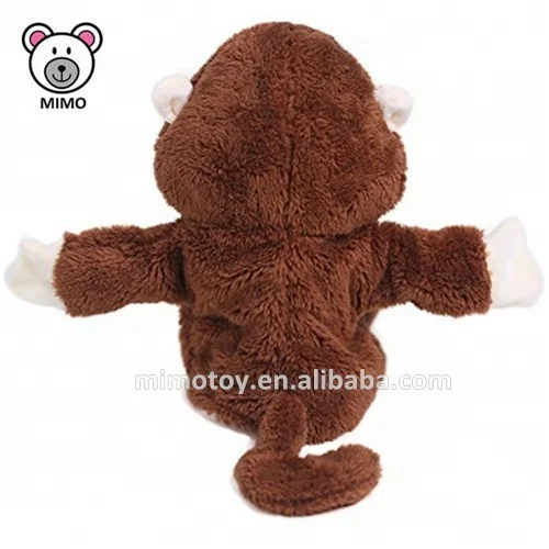 EN71 Standard Stuffed Animal Plush Brown Monkey Hand Puppet Theater Wholesale Cheap Cartoon Kids Soft Monkey Plush Toy
