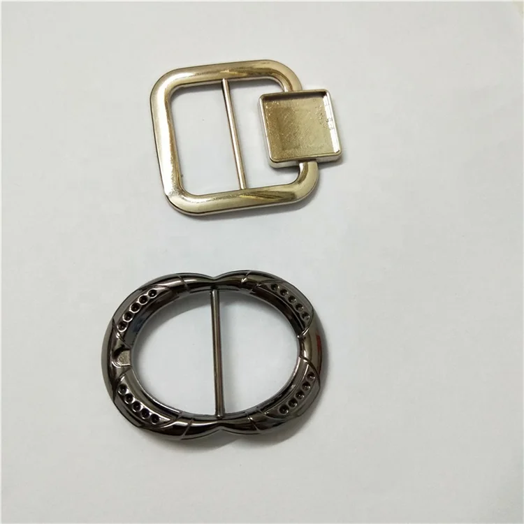 Carving pattern Square round oval heart shape metal Diamond pin buckle for shoes belt and garment bags