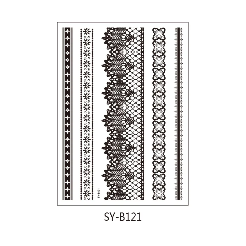 Sexy Lace Black Henna lace Temporary Tattoo Sticker Women Hand Jewelry  Paste