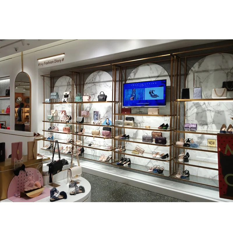 LUX Customized Boutique Retail Display Equipment For Shoe Bag Store