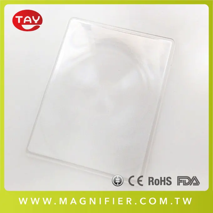 Hot sale square shaped whole page large pmma fresnel lens magnifier