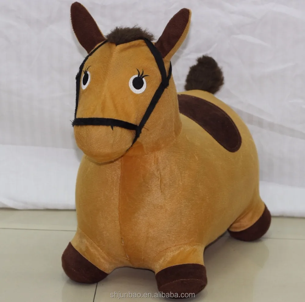 
PVC Inflatable Horse Ride-on Jumping Toys Animals With Clothes 