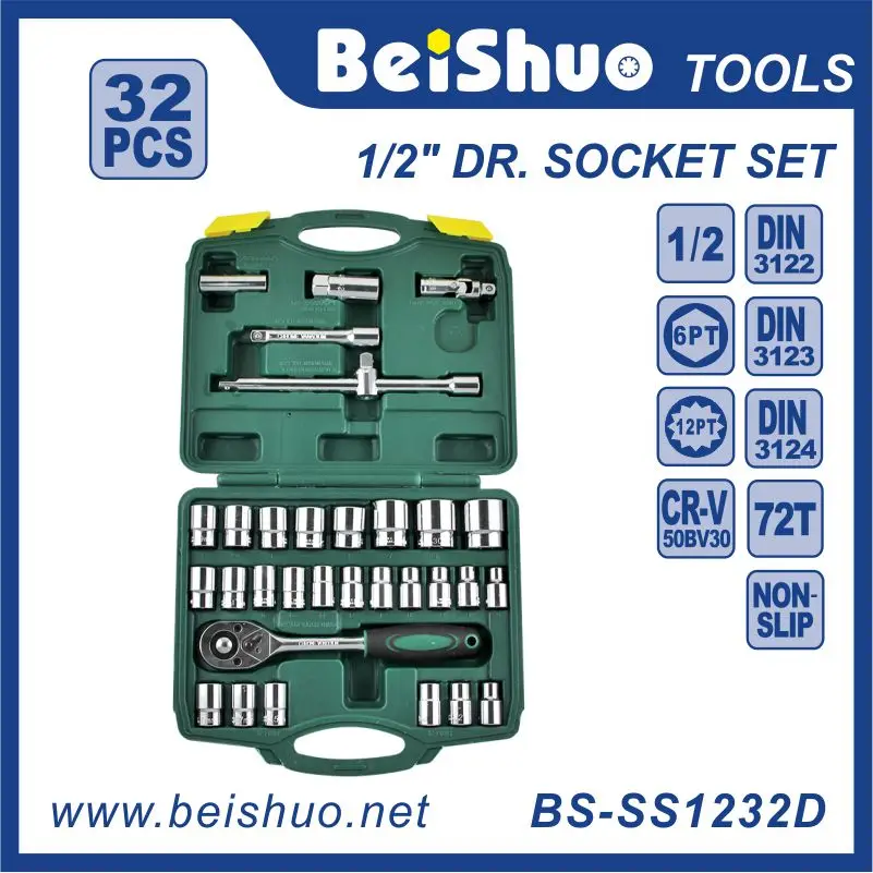 Набор ручных инструментов со стальной трещоткой 32 шт. многофункциональный инструмент для ремонта автомобиля бытового/автоматического