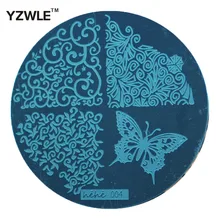 Yzwle 1 folha Stamping Nail Art placa imagem, 5.6 cm aço inoxidável Template polonês Manicure Stencil ferramentas ( hehe-004 )