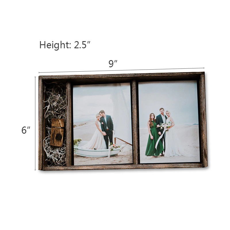 Diy Hand retro color custom logo Wooden Gift Box wedding Marriage Photo Album Packaging Box