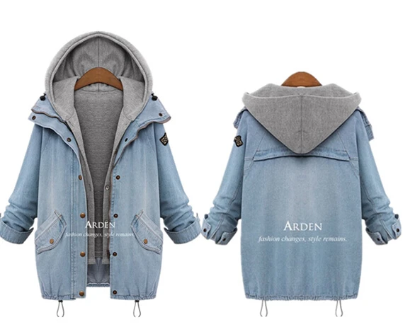 DY0552 New Style 2015 style winter long denim coat