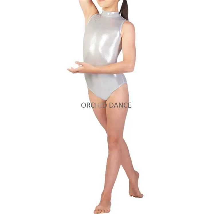 Wholesale Professional Kids Girls Shiny Spandex Tank Leotards Gymnastics
