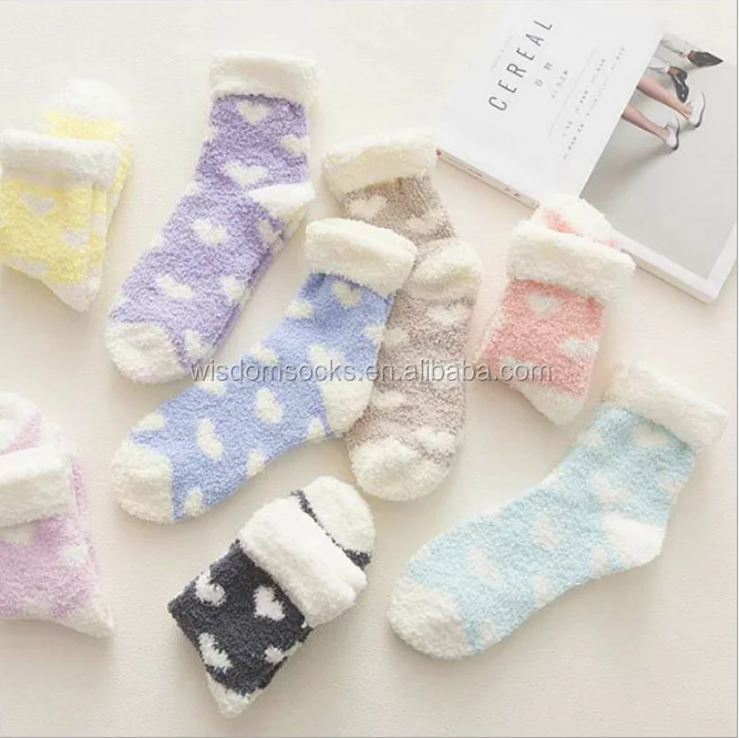Winter Sleep Bed Floor Home Fluffy Coral velvet fuzzy Christmas socks