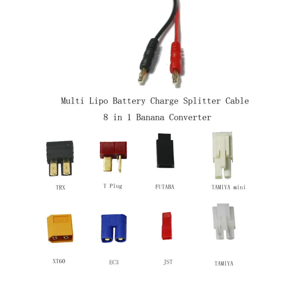 HTRC 8 in 1 Charger Cables Set for IMAX B6 Charger RC Part Lipo Battery Multi Charging Plug Convert Cable Line